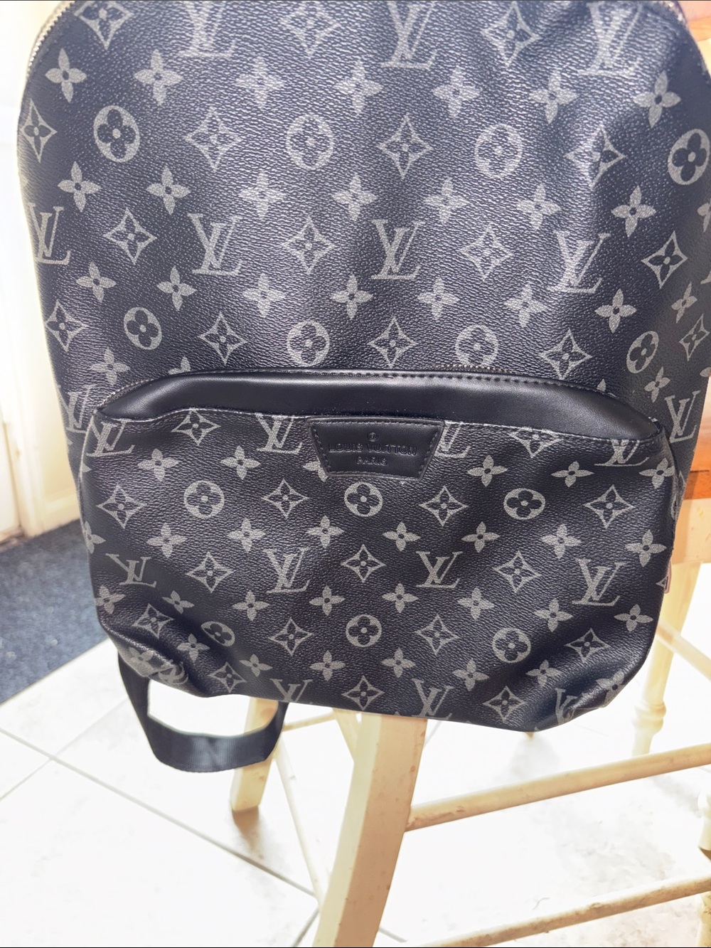 Louis Vuitton Black and Gray Monogram Backpack - Picture 2 of 4